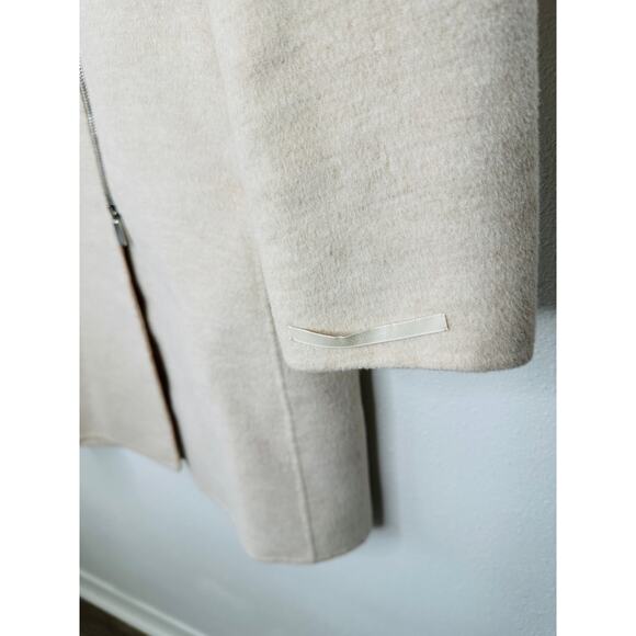 S Max Mara Tan Long Sleeve Front Zip Hooded Wool Angora Shacket 8 - Picture 3 of 16
